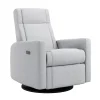 Rocking and Swivel Armchair Nelly - Arlo Heather Silver / Black - Motorized Electric
