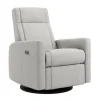 Rocking and Swivel Armchair Nelly - Nubia Silver / Black - Motorized Electric