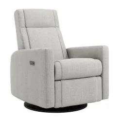 Rocking and Swivel Armchair Nelly - Nubia Silver / Black - Motorized Electric