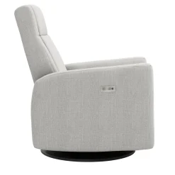 Rocking and Swivel Armchair Nelly - Nubia Silver / Black - Motorized Electric