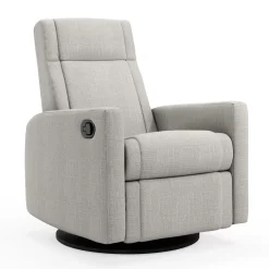 Rocking and Swivel Armchair Nelly - Nubia Silver / Black