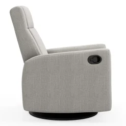 Rocking and Swivel Armchair Nelly - Nubia Silver / Black