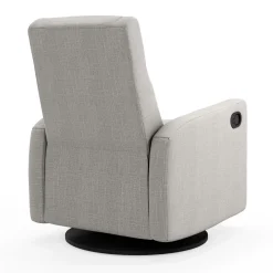 Rocking and Swivel Armchair Nelly - Nubia Silver / Black