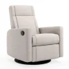 Rocking and Swivel Armchair Nelly - Arlo Pearl / Black