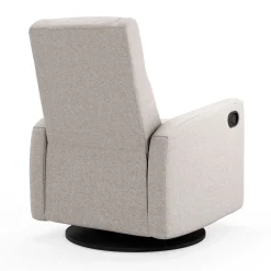 Rocking and Swivel Armchair Nelly - Arlo Pearl / Black