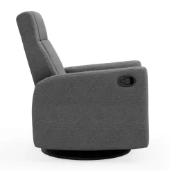 Rocking and Swivel Armchair Nelly - Nexus Charcoal / Black
