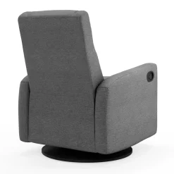 Rocking and Swivel Armchair Nelly - Nexus Charcoal / Black