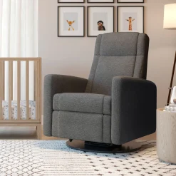 Rocking and Swivel Armchair Nelly - Nexus Charcoal / Black