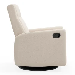 Rocking and Swivel Armchair Nelly - Beyond Sheep Cream / Black