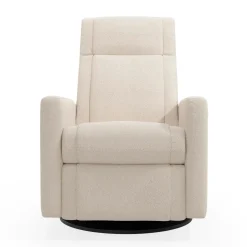 Rocking and Swivel Armchair Nelly - Beyond Sheep Cream / Black