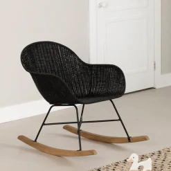 Rocking Chair - Balka Black Rattan