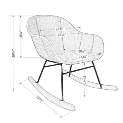 Rocking Chair - Balka Black Rattan
