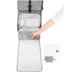 Sancy Backpack Diaper Bag - Gray