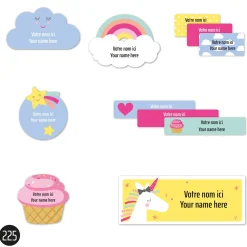 School Name Labels - Unicorn