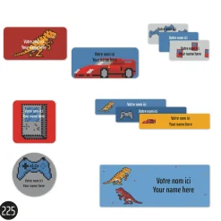 School Name Labels - Video Games Dino