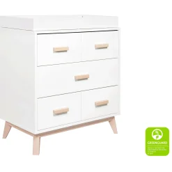 Scoot 3-Drawer Changer Dresser - White / Washed Natural