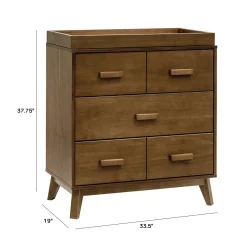 Scoot 3-Drawer Changer Dresser - Walnut