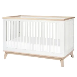 Scoot 3-in-1 Convertible Crib - White / Washed Natural