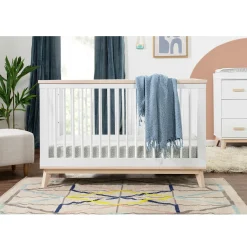 Scoot 3-in-1 Convertible Crib - White / Washed Natural