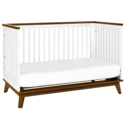 Scoot 3-in-1 Convertible Crib - White / Walnut