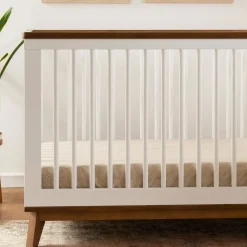 Scoot 3-in-1 Convertible Crib - White / Walnut