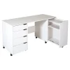 Sewing Craft Table on Wheels - Crea Pure White