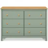 Shea 6-Drawer Dresser - Light Sage and Honey