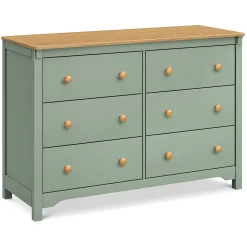 Shea 6-Drawer Dresser - Light Sage and Honey