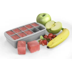 Silicone Baby Food Freezer Tray with Lid - Grey