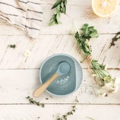Silicone Bowl and Spoon Siliscoop - Sea