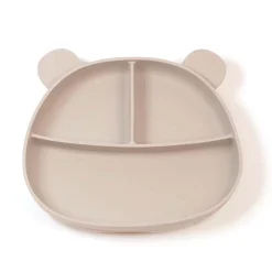 Silicone Plate Taupe Bear