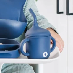 Silicone Straw Sippy Cup - Blueberry