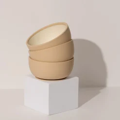 Silicone Suction Bowl with Lid - Sand