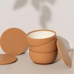Silicone Suction Bowl with Lid - Tan