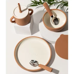 Silicone Suction Bowl with Lid - Tan