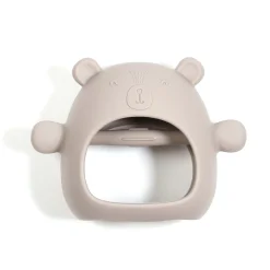 Silicone Teething Mitt - Taupe Bear