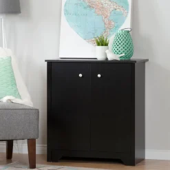 Small 2-Door Storage Cabinet - Vito Pure Black