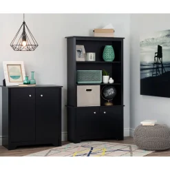 Small 2-Door Storage Cabinet - Vito Pure Black