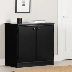 Small 2-Door Storage Cabinet - Morgan Pure Black