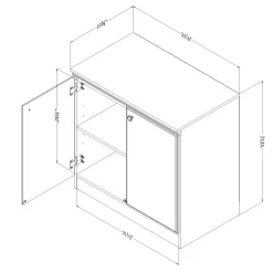 Small 2-Door Storage Cabinet - Morgan Pure Black