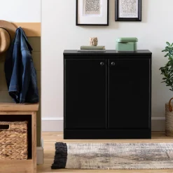 Small 2-Door Storage Cabinet - Morgan Pure Black