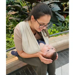 Snug Baby Wrap In Mint Fiber - Sand