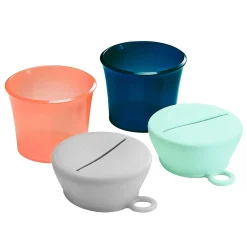 Snug Snack Cup with Silicone Lid - Navy / Orange