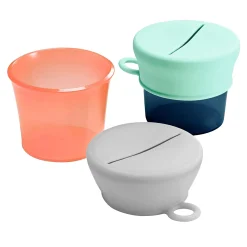 Snug Snack Cup with Silicone Lid - Navy / Orange