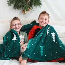 Soft Flannel Blankets- Green Tree