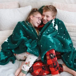 Soft Flannel Blankets- Green Tree