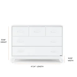 Soho 5 Drawers Dresser - Whte