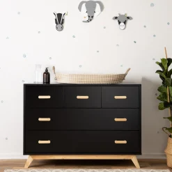 Soho 5-Drawer Dresser - Black / Natural