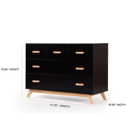 Soho 5-Drawer Dresser - Black / Natural