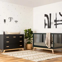 Soho 5-Drawer Dresser - Black / Natural